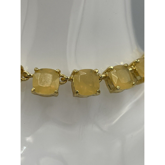 Fornash VTG Tennis Necklace & Bracelet Set Yellow Opalescent Stones Prom Glamour - Picture 5 of 10